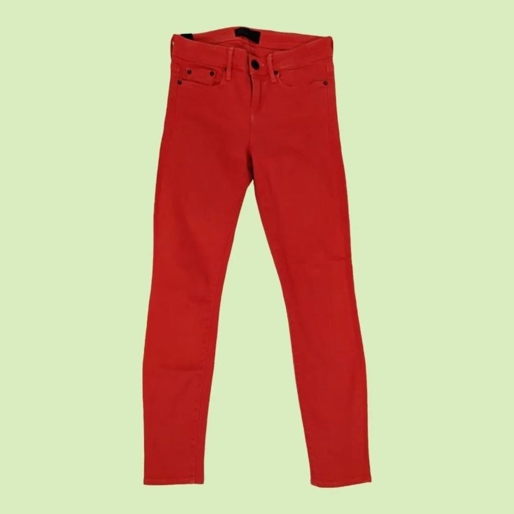 VINCE Womens Jeans Sz 26 Orange Geranium Skinny Ankle stretch‎ USA
